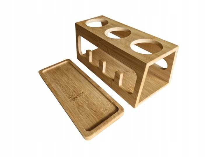 Suszarka do 3 butelek bambusowa 29x14x12,5 cm
