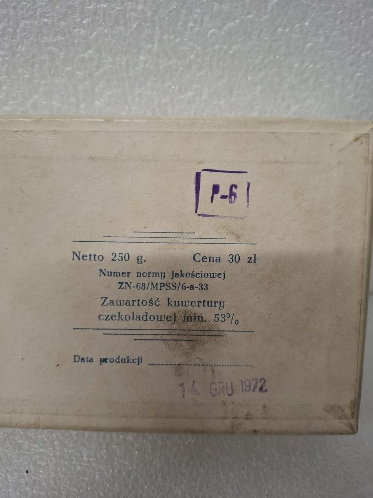 E.Wedel opakowanie po słodyczach 1972r