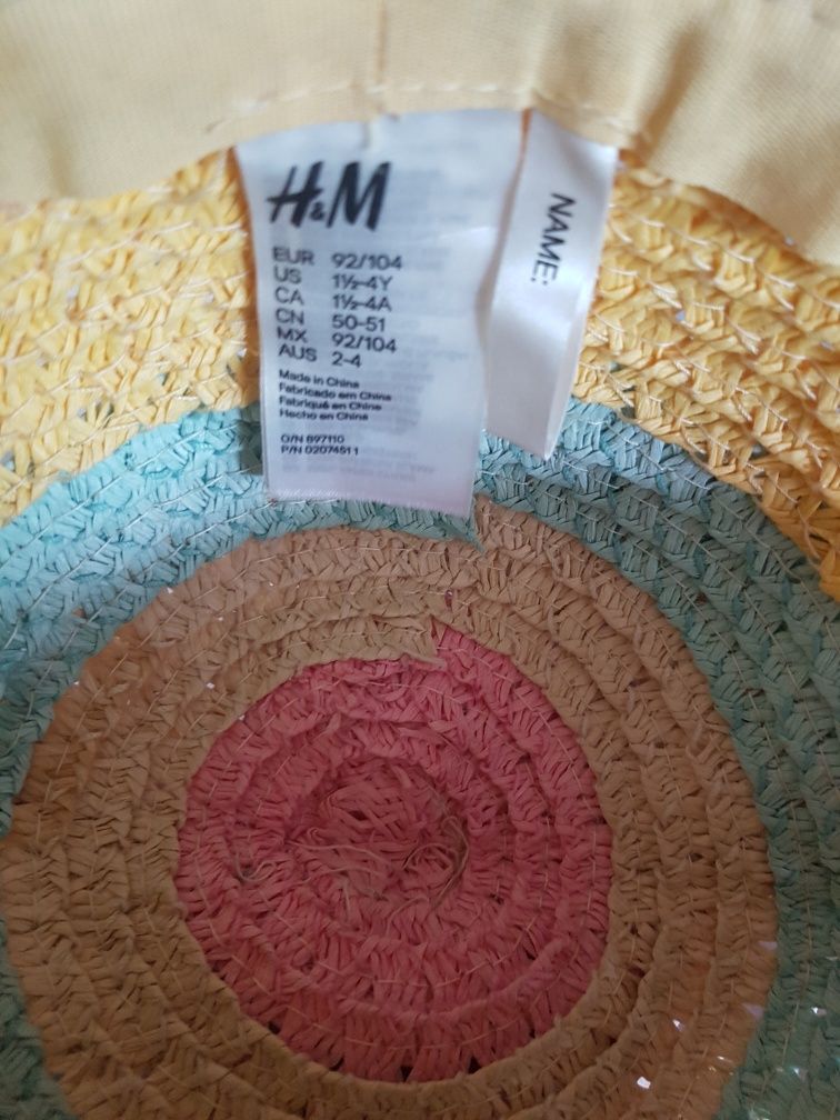Kapelusik-kot kotek oraz kapelusz w kolorowe paski H&M 92-104