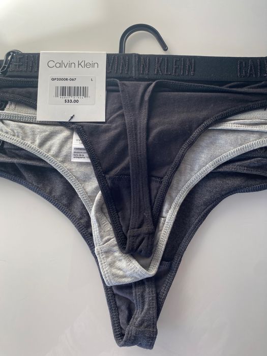Majtki stringi Calvin Klein rozmiar  L 3 pak szare