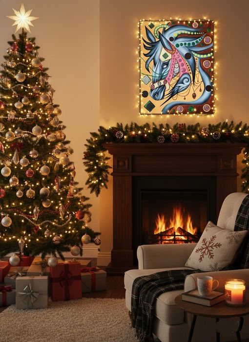 Картина "Новогодний конь"