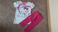 Tunika letnia legginsy r. 110-116 cm 5-6 l zestaw kotek t-shirt