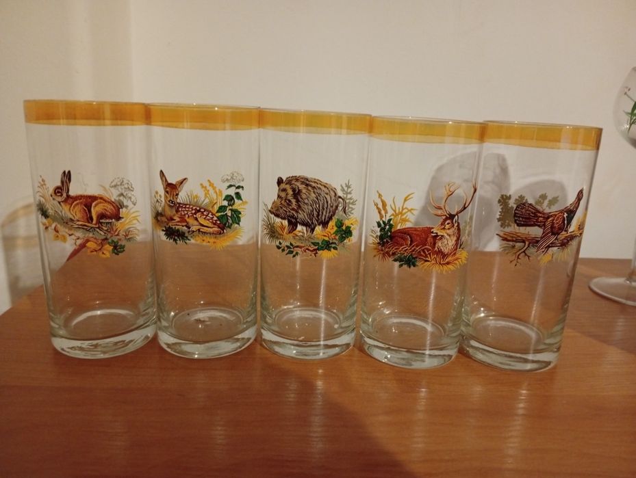 Komplet 5 szklanek myśliwskich