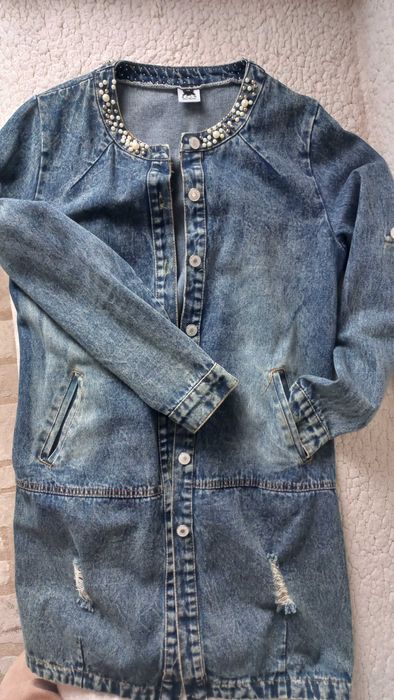 Джинсова куртка,джинсовка,кардиган  джинсовий жакет46