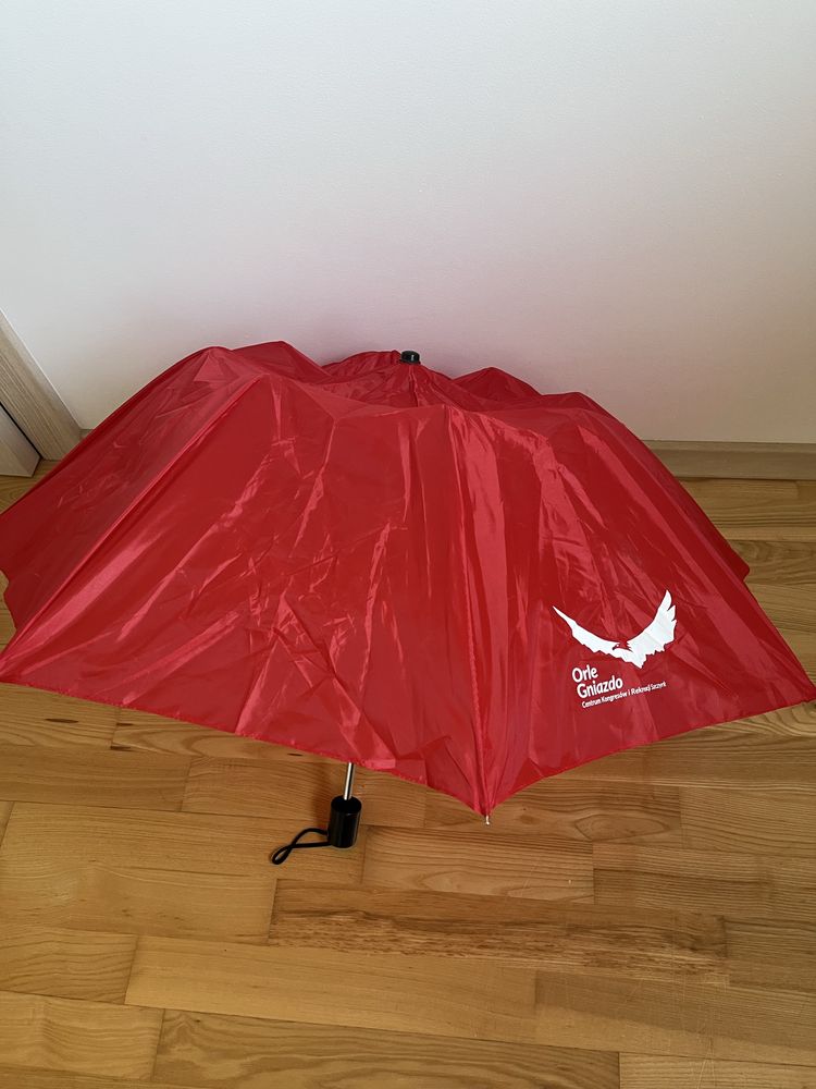 Czerwona mała składana parasolka unisex
