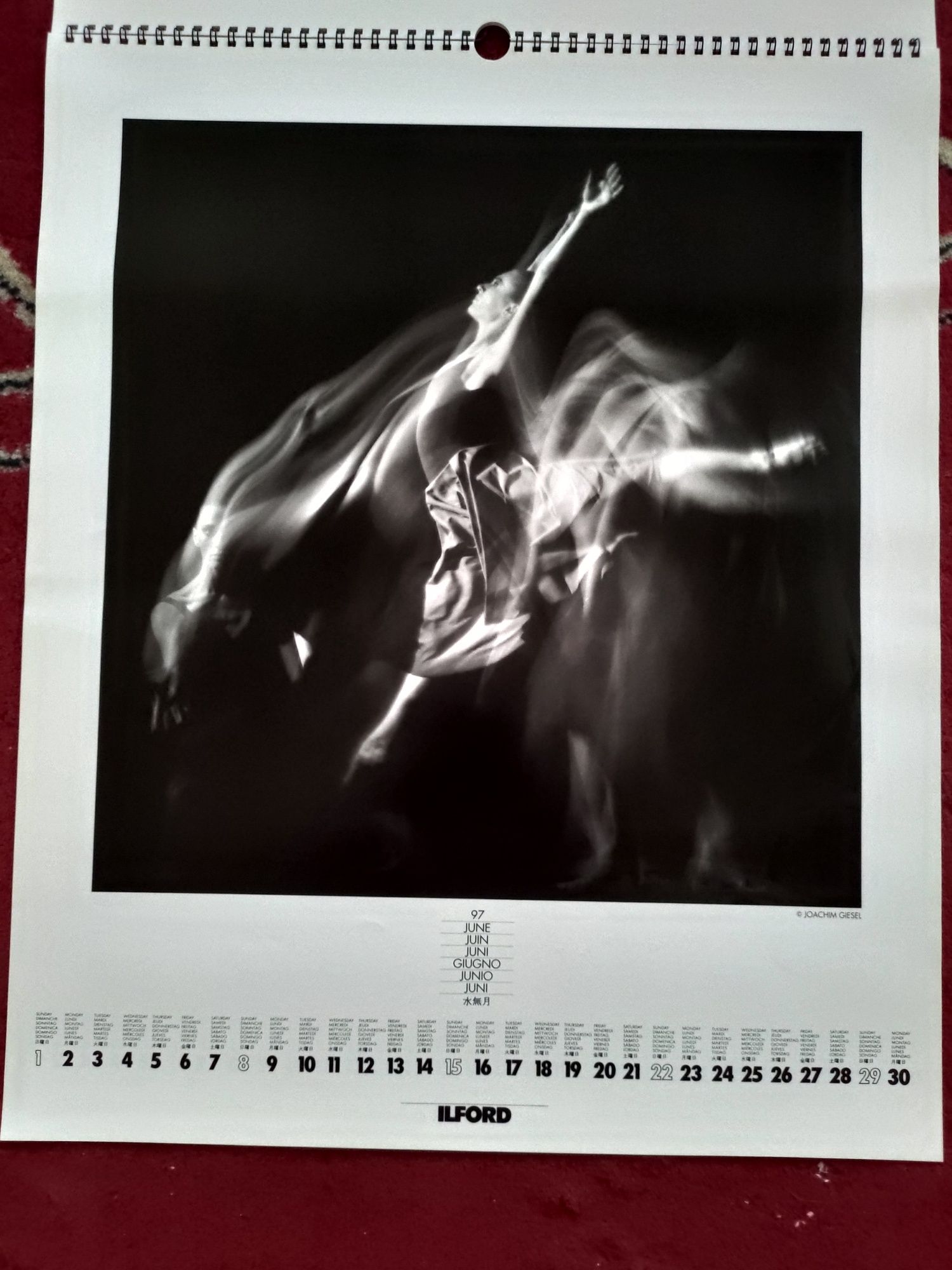 Calendário de parede Ilford 1997