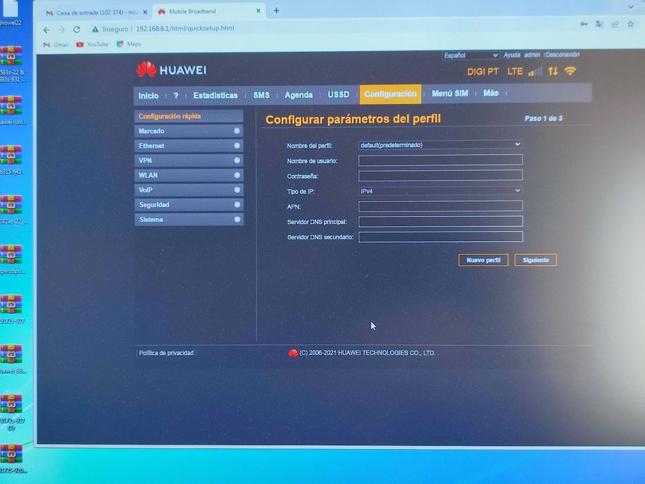 Router Wi-Fi 4G Huawei B310