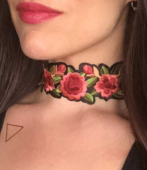 Naszyjnik Choker Haft w Róże Piękny