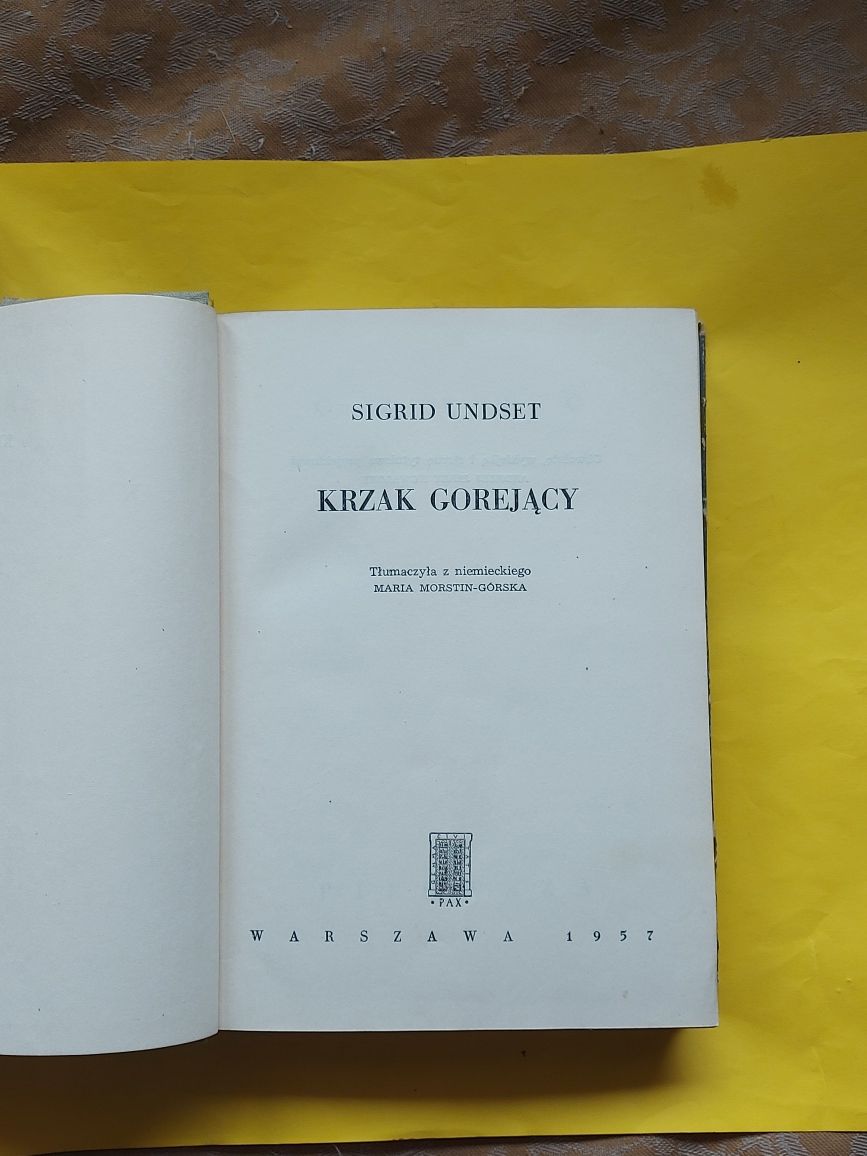 Książka Krzak Gorejący 1957rok