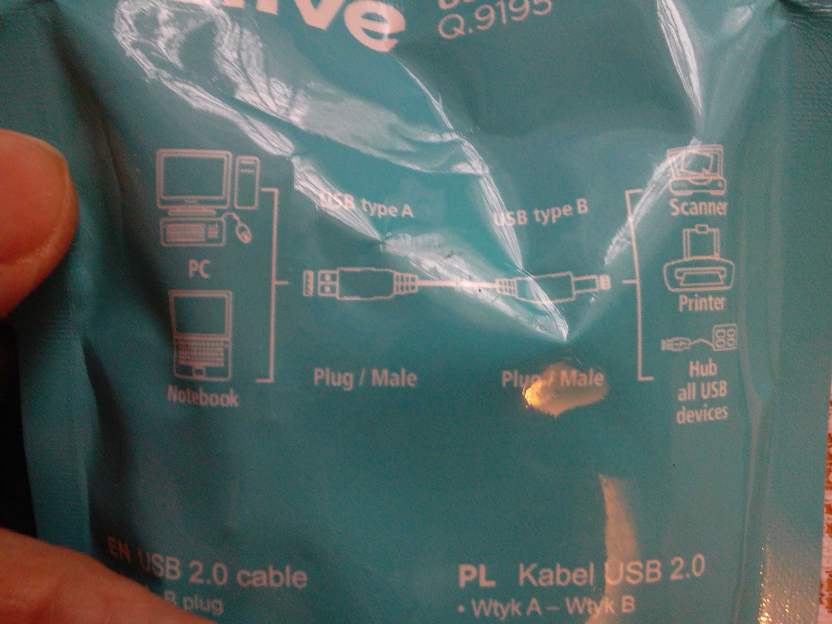 Kabel Usb 2.0 Typ A Usb Typ B, 3 metry, Qilive Q.9195