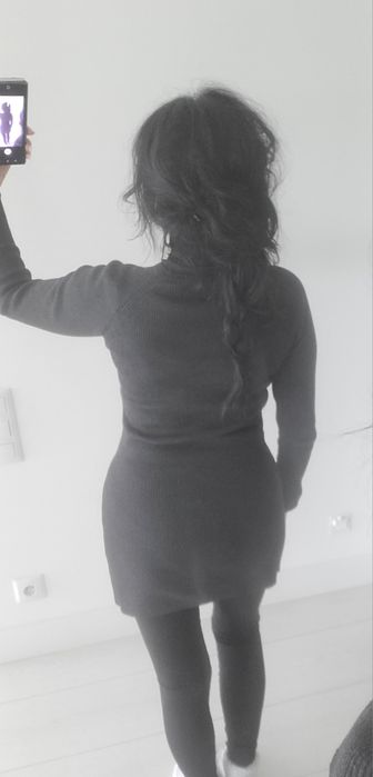 Sukienka tunika Golf prążkowana Zara Guziki