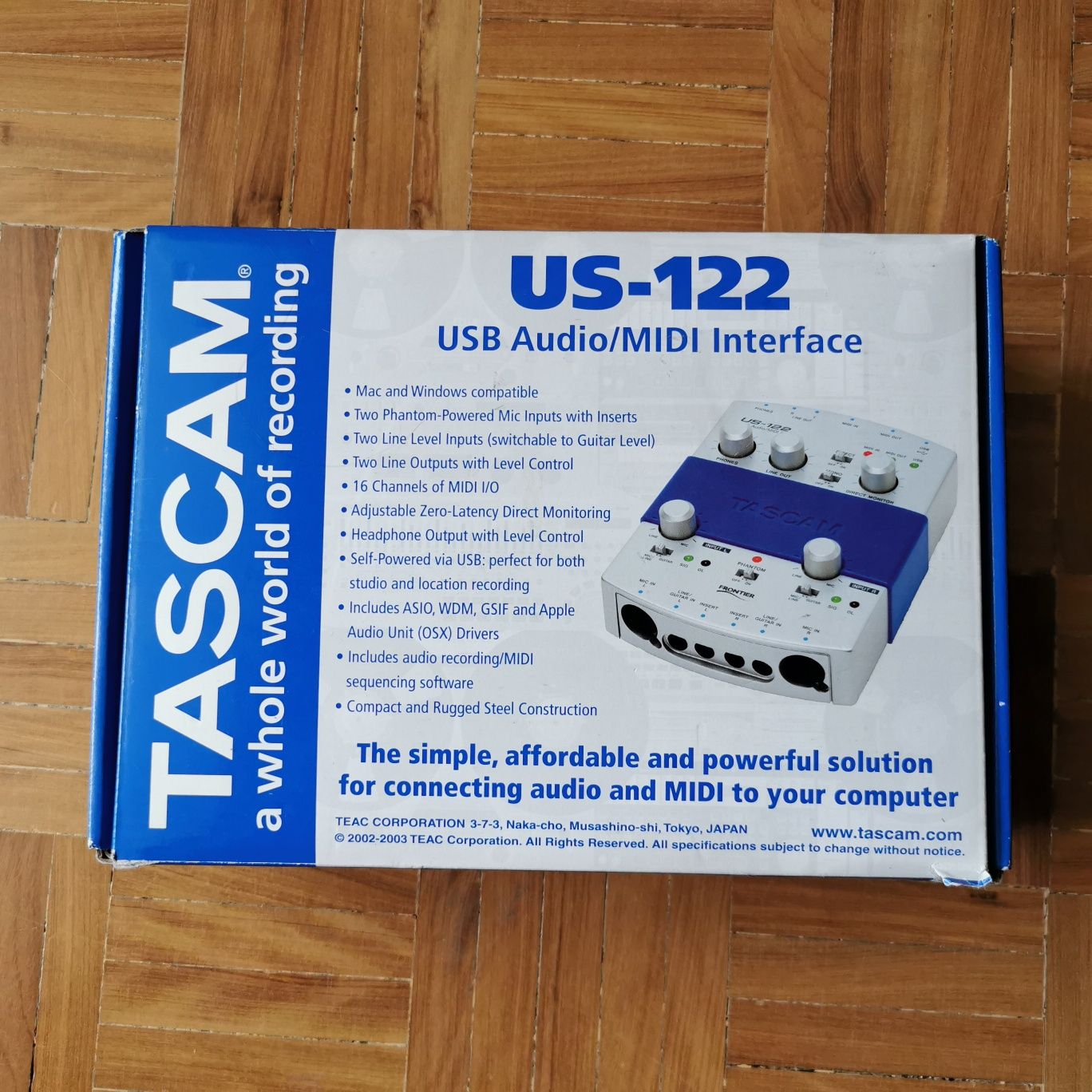 Interface Tascam US-122 USB Audio/Midi. Muito bom estado!