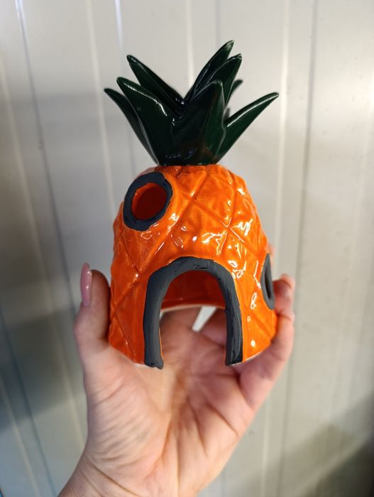 Декор в акваріум, Спанч Боб будинок, замок, колода, схованка, кераміка