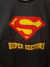 Koszulka Super szefowa r. L, nowy t-shirt dla szefowej