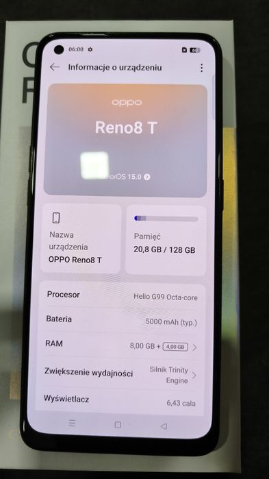 Oppo Reno 8T - 8 | 128 Stan idealny.