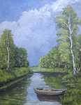 Pejzaż, Obraz olejny, Realizm+Impresjonizm 24x30, 2025r.