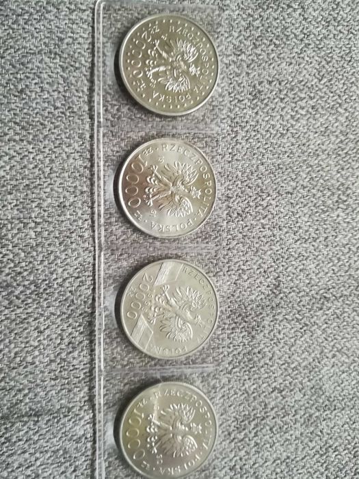 4 monety 10000zł 20000zł 1990r 1993r