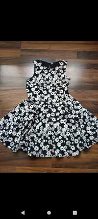 Sukienka r 152 czarno białe