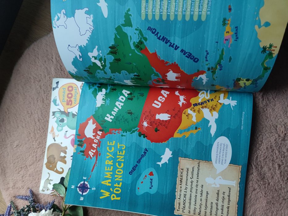 Zwierzęta świata mapa naklejki