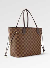 Louis Vuitton neverfull brązowa krata duża torebka shopper