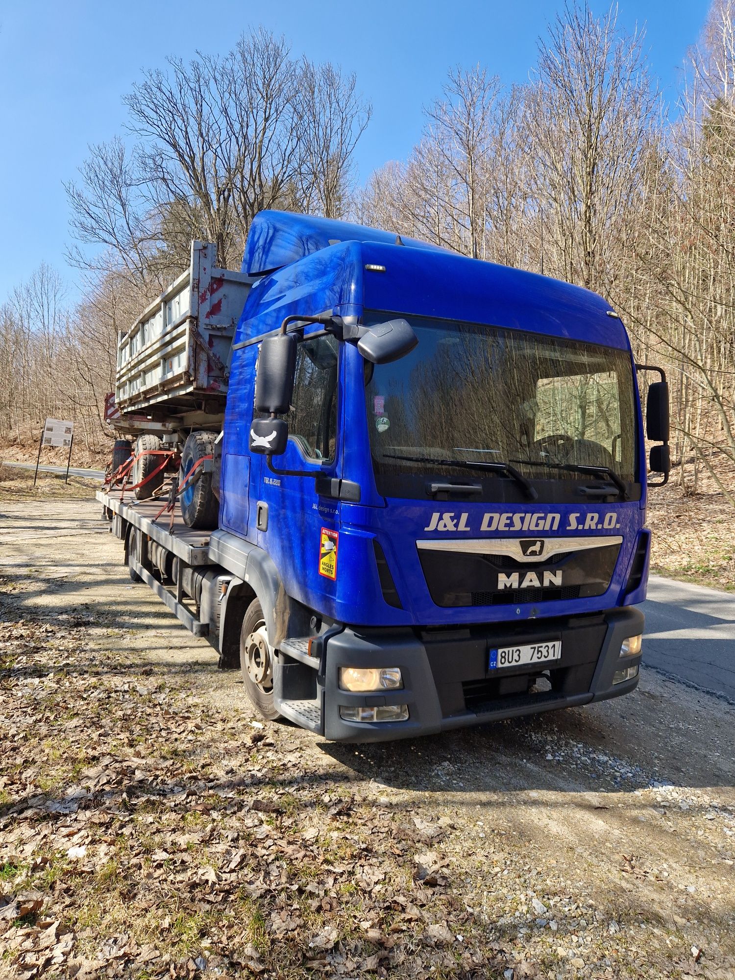 Man 8.220 platforma pomoc drogowa 2016 tandem do kontenerów tgl