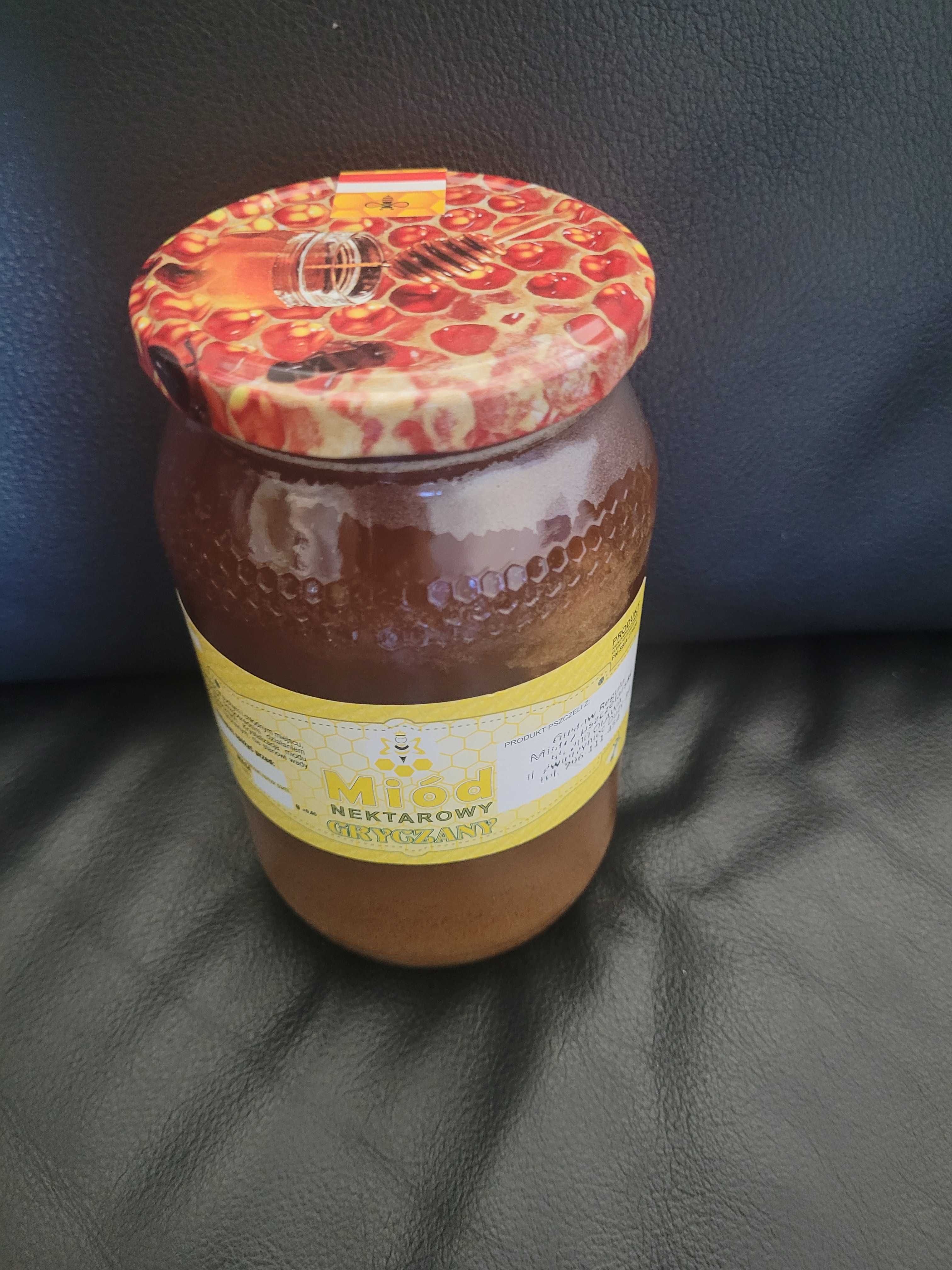 Miód z GRYCZANY wlasnej pasieki 100% NATURALNY! 1300g.-0,9L.
