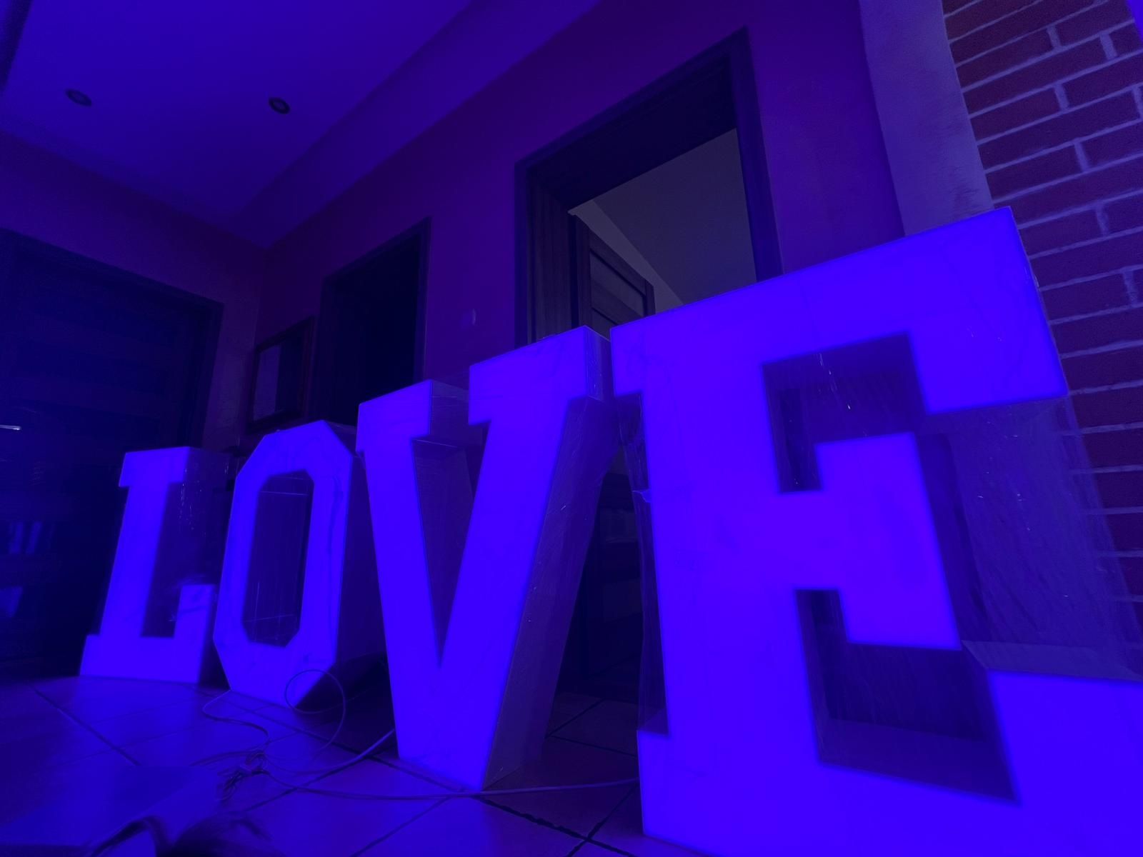 Napis Led Love podświetlany