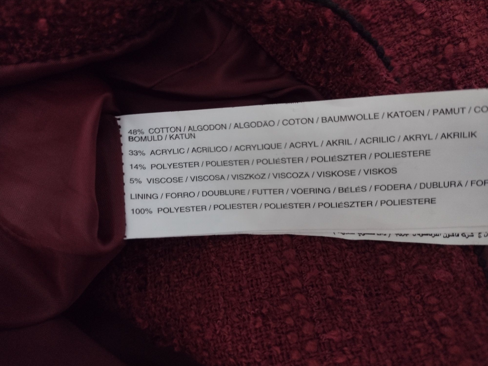 Krótka marynarka żakiet Mango z tkaniny strukturalnej złote zdobienia