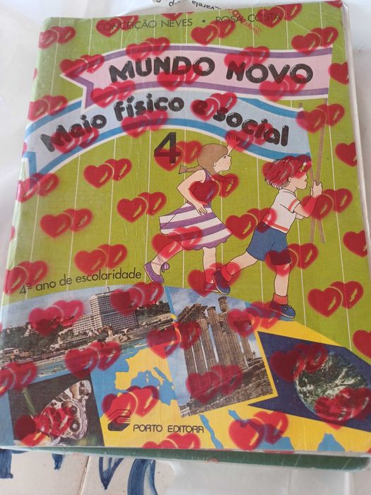 Conjunto de três livros escolares anos 80/90