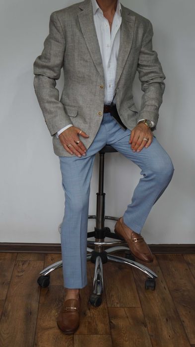 Marynarka Nowa Massimo Dutti Rozmiar 54 185/108 Kolor Brąz z Szarym