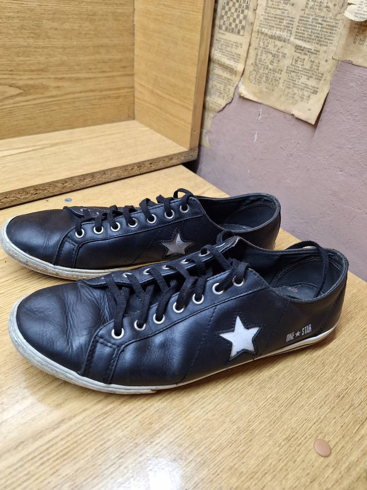 Кожаные фирменные кеды Converse one star мокасины мужские обувь