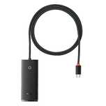 Baseus Lite Series przejściówka HUB USB Typ C - 4x USB 3.0/1m czarny (