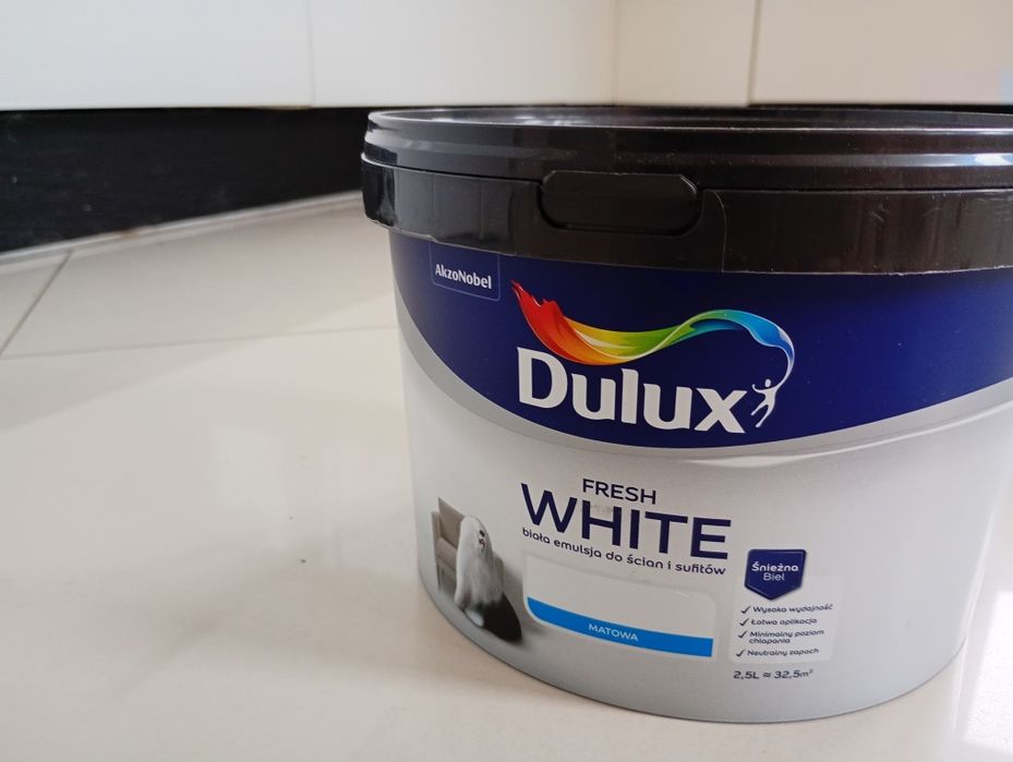 Farba Dulux do ścian i sufitów biała 2.5 litra