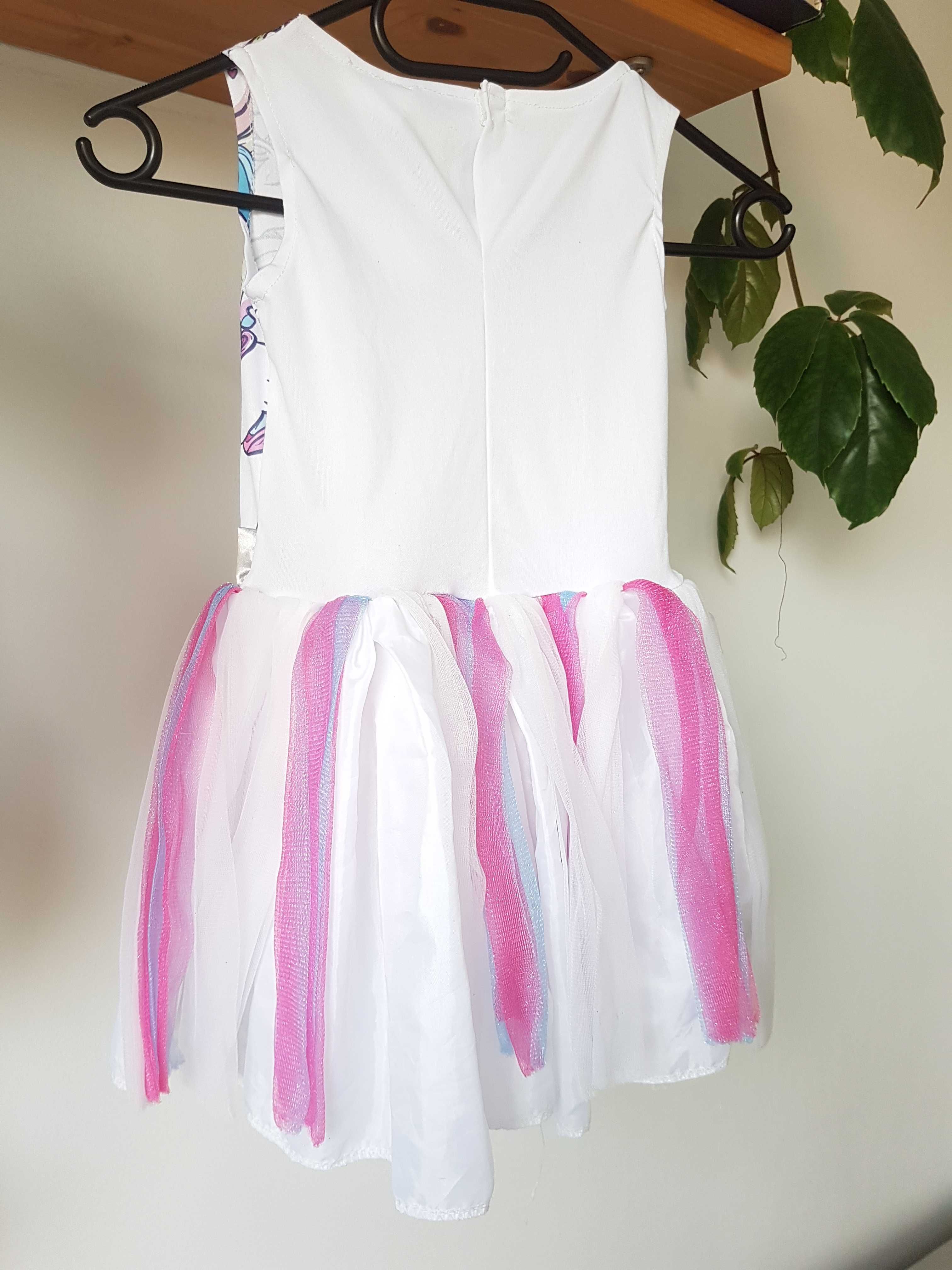 Sukienka przebranie Jednorożec unicorn rozmiar 98-104 cm. G308