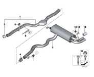 Вихлопна система BMW F30, F31, F32, F36, оригінал, дизель, 18308518674
