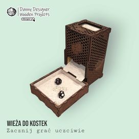 Wieża oraz tacka do kostek i kości - Catan lub własny tekst