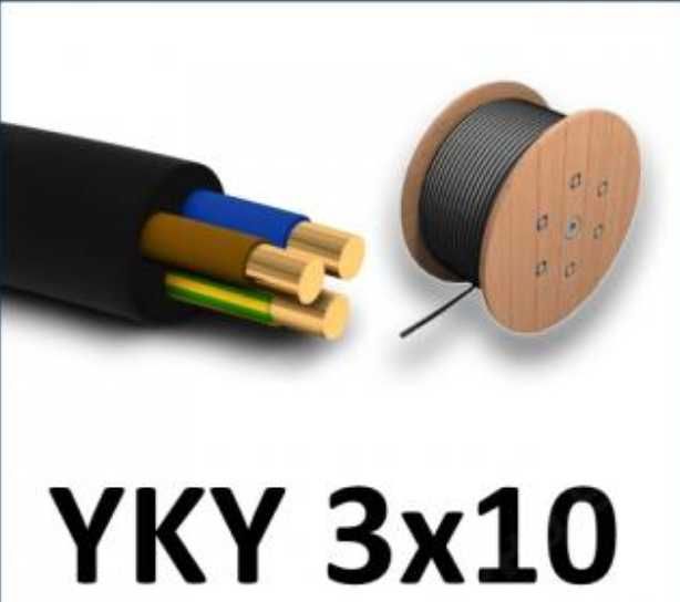 Kabel ziemny YKY 3x10, poniżej ceny rynkowej. 1 faza, domki letniskowe