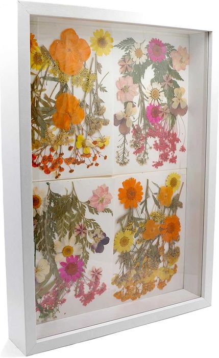 CiciIng Drewniana Akrylowa ramka 3D do zdjęć kwiatów 20x29cm Biała DIY