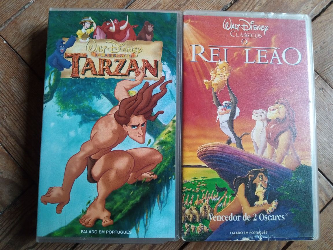 VHS cassete 2 Disney crianças e 1 adultos