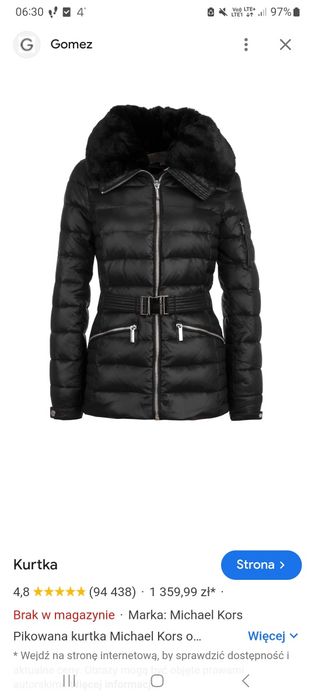 Kurtka zimowa S Michael Kors płaszcz