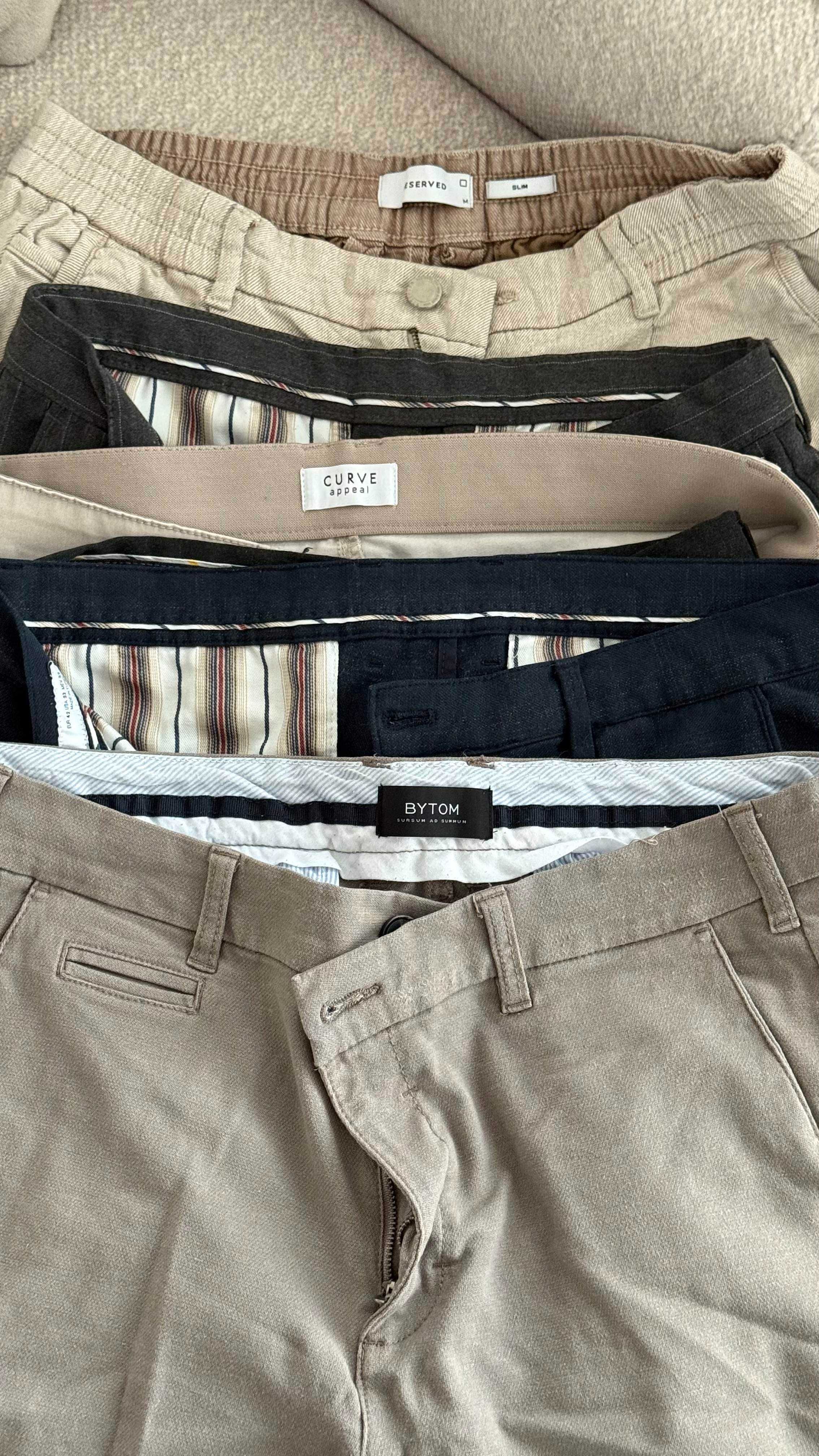 Spodnie CURVE, ZARA, BYTOM, Reserved (6 sztuk]