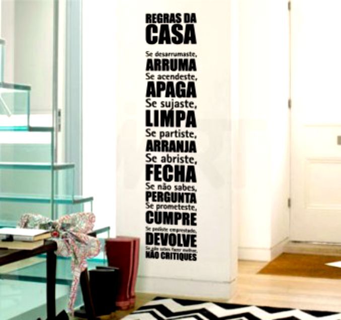 Autocolante Decorativo Regras Da Casa