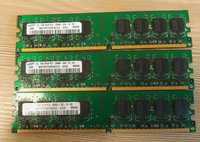 3szt. Pamięć RAM Samsung 1GB DDR2, 400Mhz, M378T2953CZ3-CCC