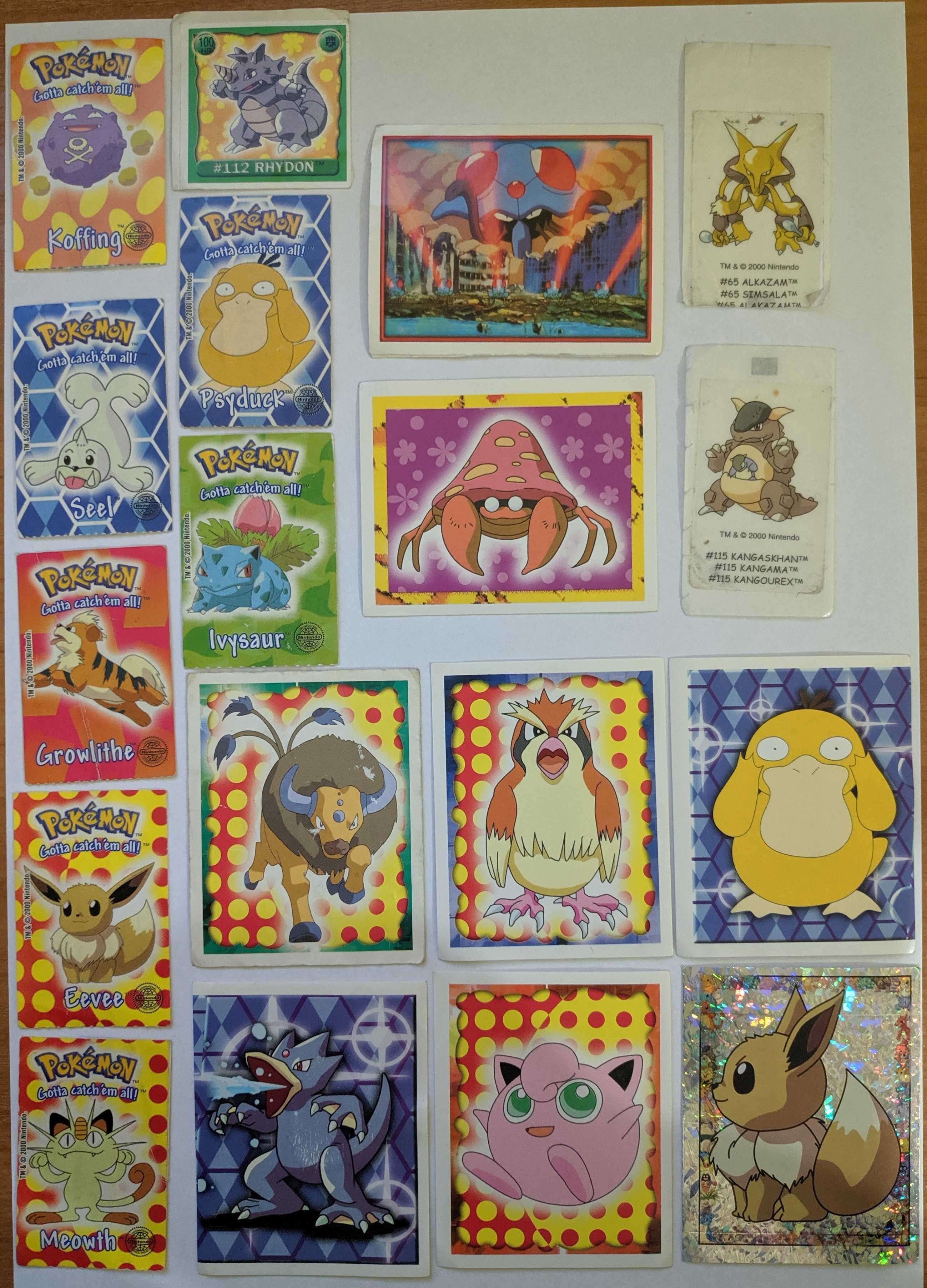 16 naklejek i 2 tatuaże Pokemon (wszystko z klejem)