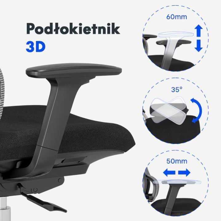 Ergonomiczne krzesło biurowe, krzesło gamingowe szaro/czarne