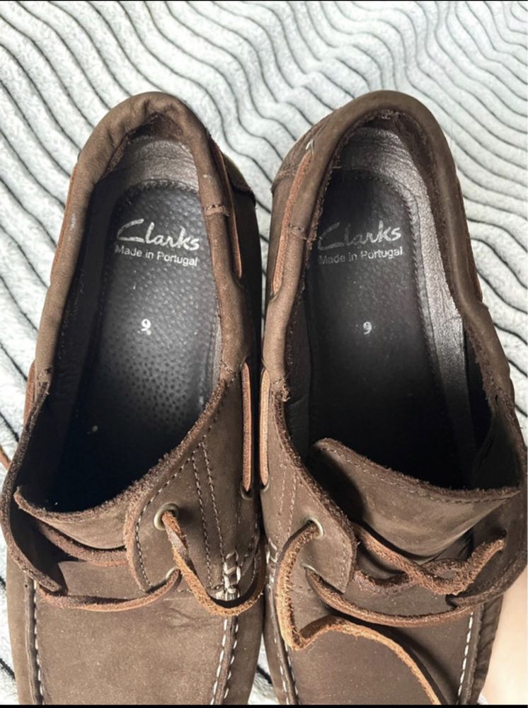 Clarks meskie skorzane buty mokasyny, espadryle, skóra zamszowa 9/42