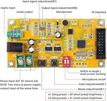 Dual MIC/LINE Stereo spektrum muzyczne miernik poziomu dźwięku Dot Mat