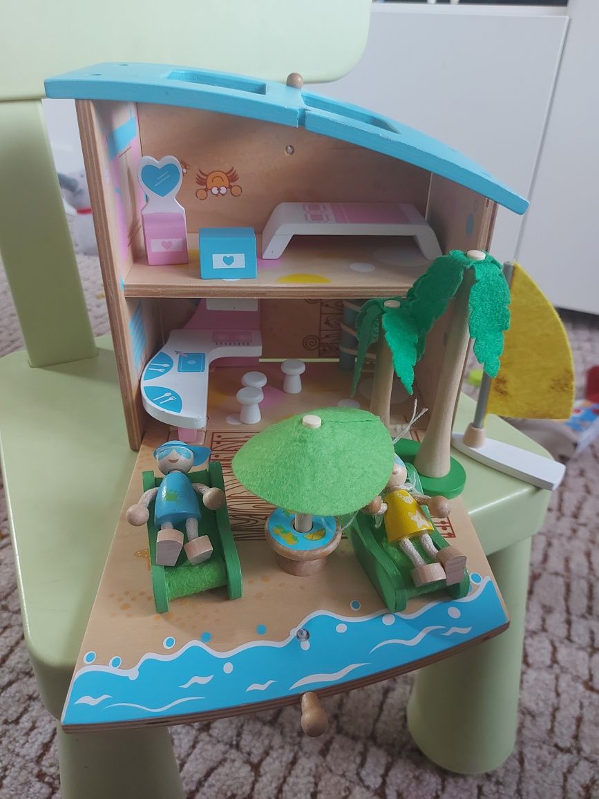 Przenośny drewniany domek Willa na plaży Boxset