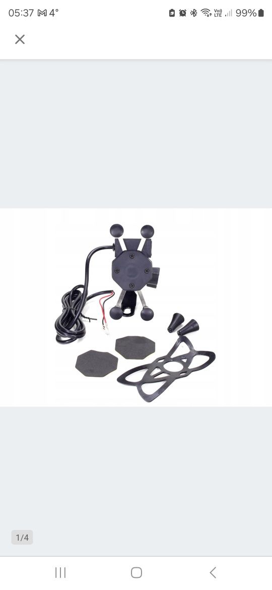 Uchwyt na telefon motocyklowy z ladowarka