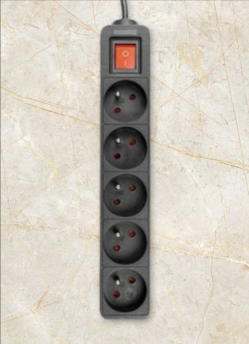 Przedłużacz Listwa Zasilająca Włącznik Mocny Gruby 3m 5 Gniazd Czarna